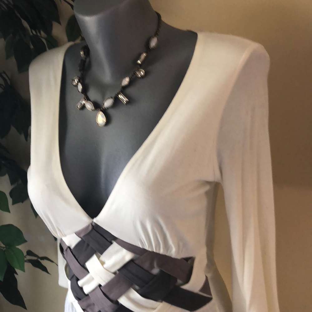 Sweetees cream deep vneck top